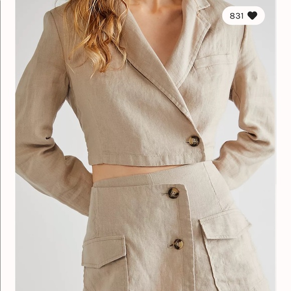 Slice Of Action Linen Skort Suit FREE PEOPLE - Picture 5 of 5